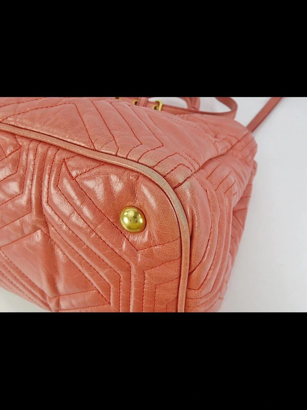 Miu Miu Coral Quilted Leather Top-Handle Bag